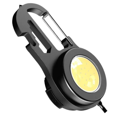 Lámpara de 500 lúmenes Antorcha de emergencia Mini 6 en 1 COB Iluminación de trabajo Llavero recargable La lamp De Poche Antorcha de aluminio portátil con mosquetón Linterna LED